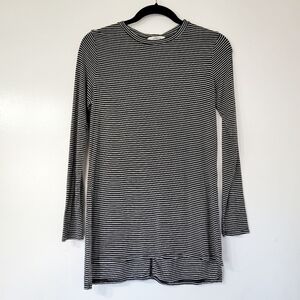 Athleta Black and White Striped Long Sleeve Top Size Small